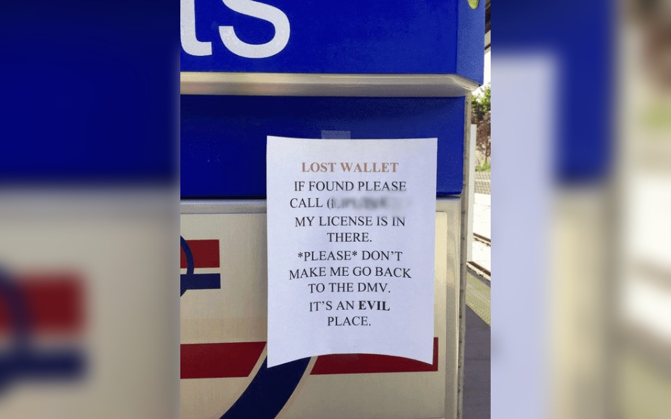 A Street poster near the DMV
