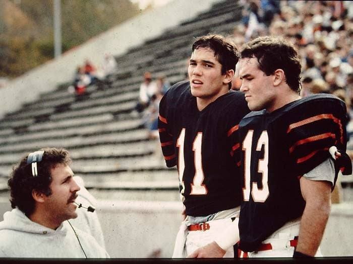 Photograph of Dean Cain, a teammate and his coach in his Junior year at Princeton.