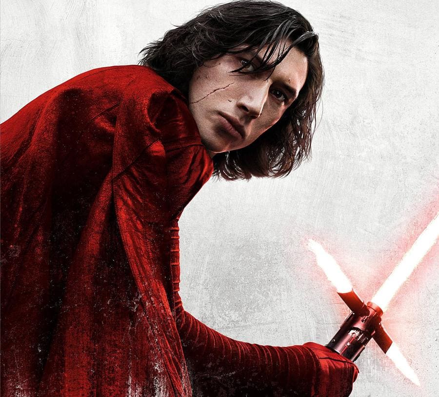 Adam Driver as Kylo Ren in Star Wars: The Force Awakens. 