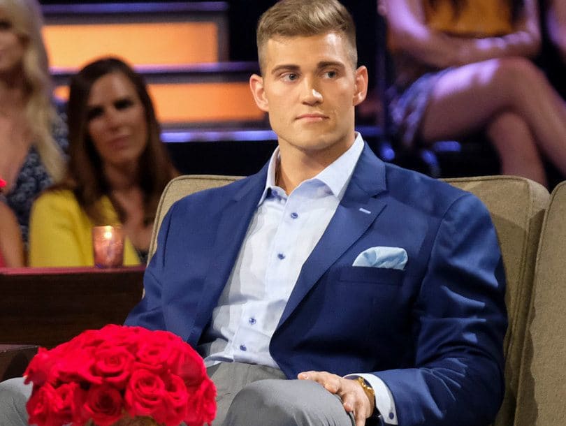 Luke P sitting in the hot seat on the Men Tell All. 