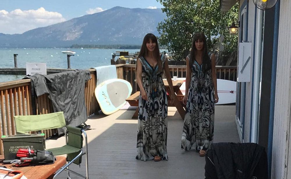 Sofia Vergara and Tammi Baird dressed for filming an episode of Modern Family.
