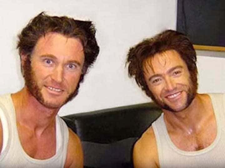 Hugh Jackman and Richard Bradshaw as Wolverine.
