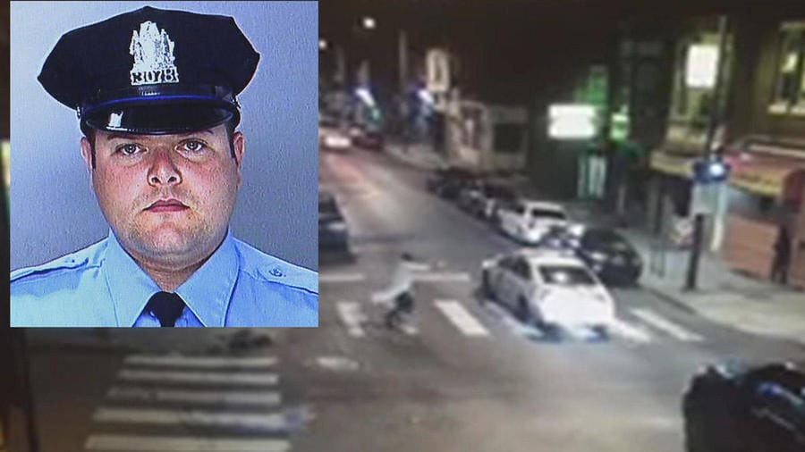 Photo of Officer Hartnett and image of a street