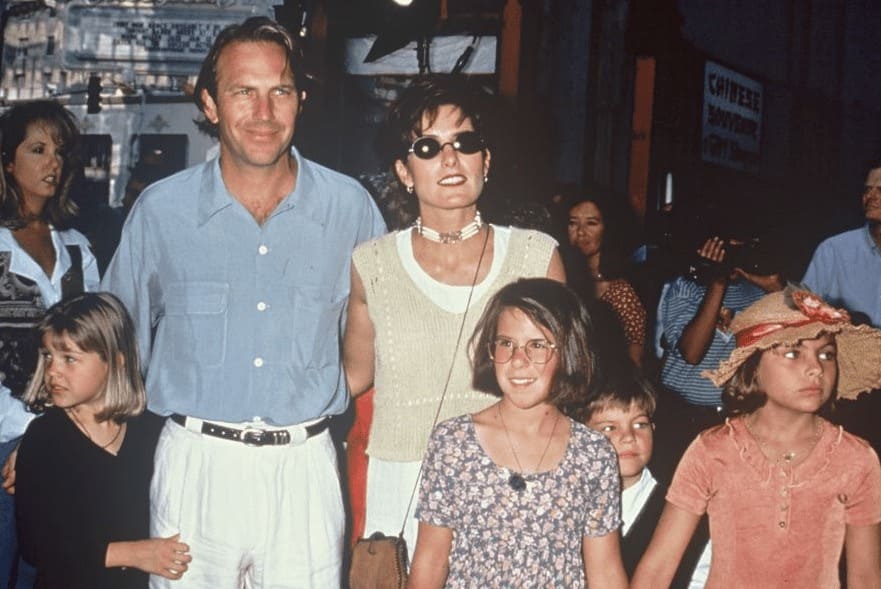 Kevin Costner and his former wife Cindy Silva and their family