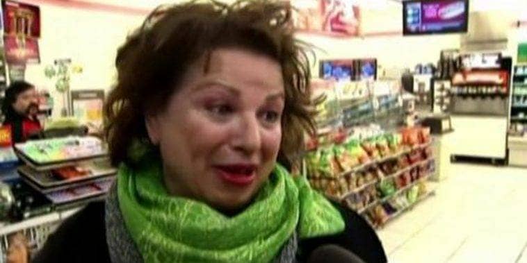 Denise Rossi being interviewed after winning the lottery in California.