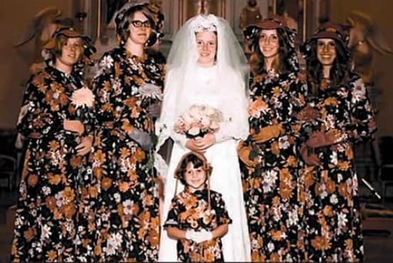 Ugly flowered bridesmaid dresses