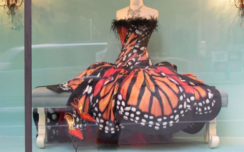 A butterfly wedding dress