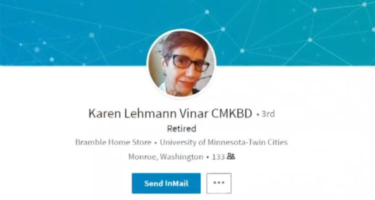 Karen Lehmanns profile on Linkedin. 