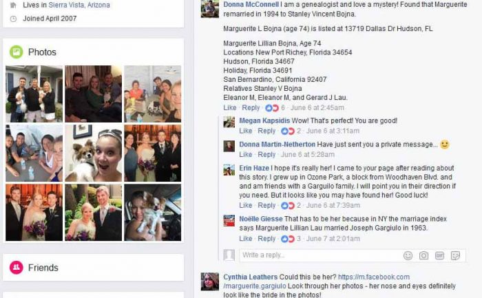 Megan Kapsidis’ Facebook page