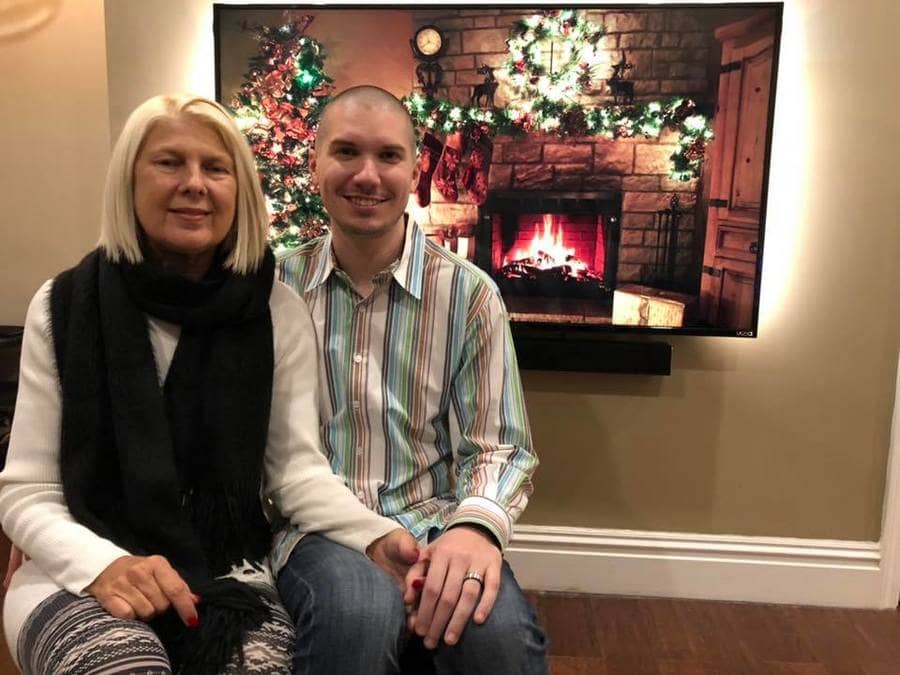 Kasey Bergh and Henry Glendening at home