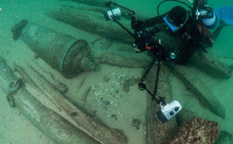 Divers investigate the lake