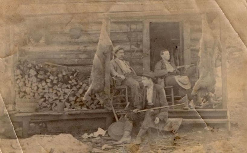 The photograph of his great-great-grandfather, John Chantland, and his Mayville, ND trading post 
