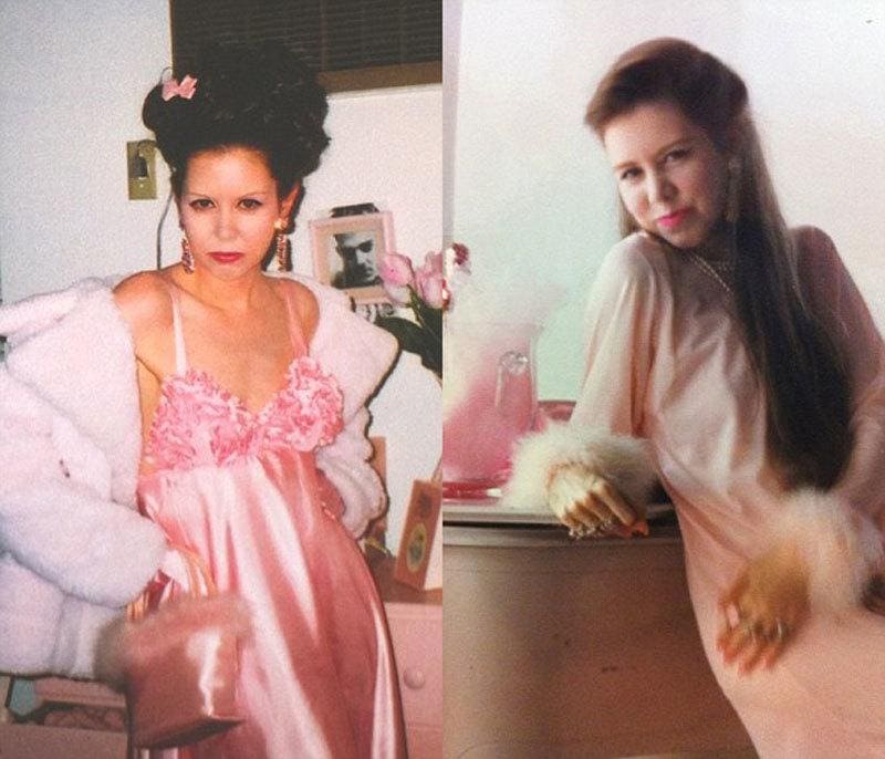 Kitten Kay Sera is wearing pink and white when she was younger.