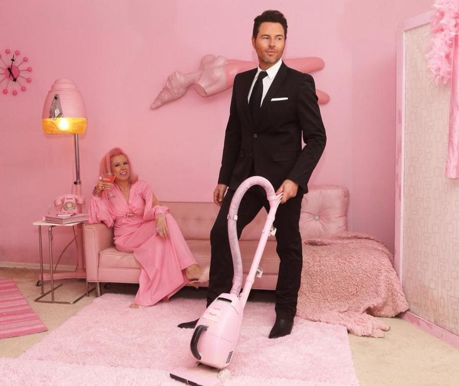 Kitten Kay Sera was sitting on her pink couch dressed in all pink with her 