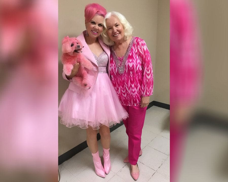 Kitten Kay Sera and Jamie Donnelly are posing together backstage of To Tell The Truth. 