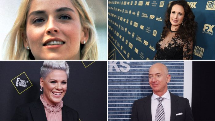 Sharon Stone / Andie MacDowell 2019 / Pink / Jeff Bezos 2017