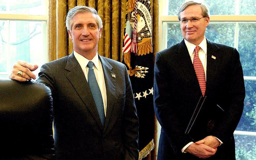 Chief of Staff Andy Card with National Security Advisor Steve Hadley