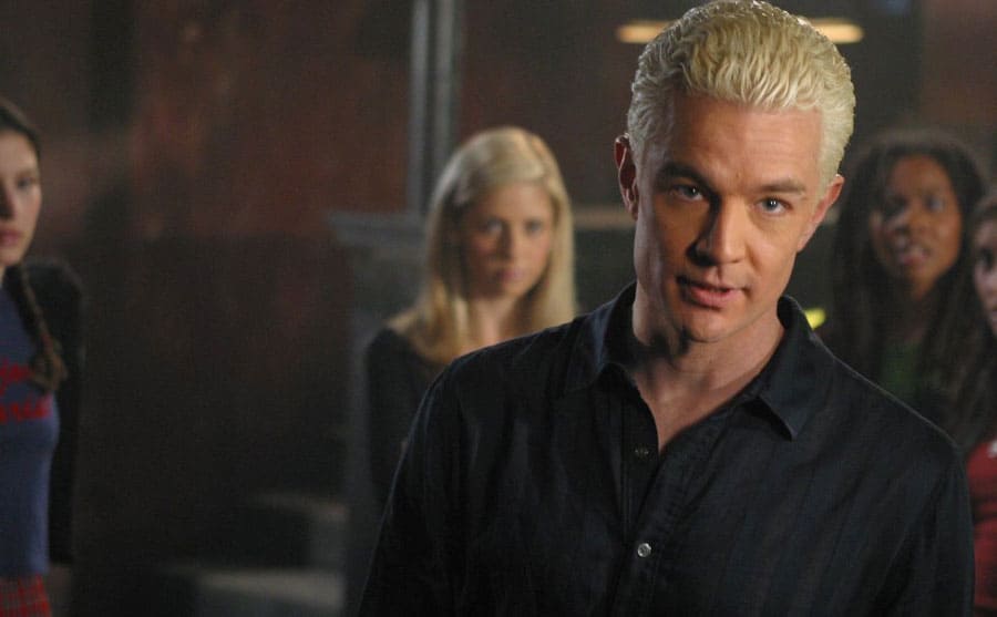 James Marsters as Spike with bleach blonde hair