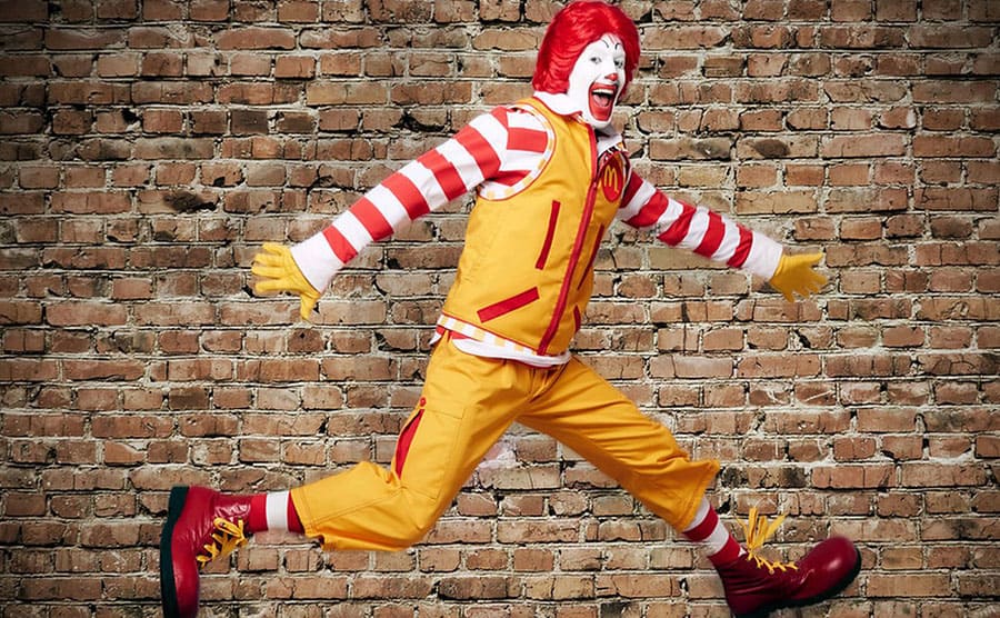 The Hipster Ronald McDonald photographed running