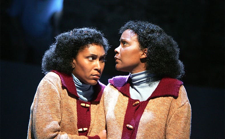 Two girls playing June and Jennifer in an Opera based off of them