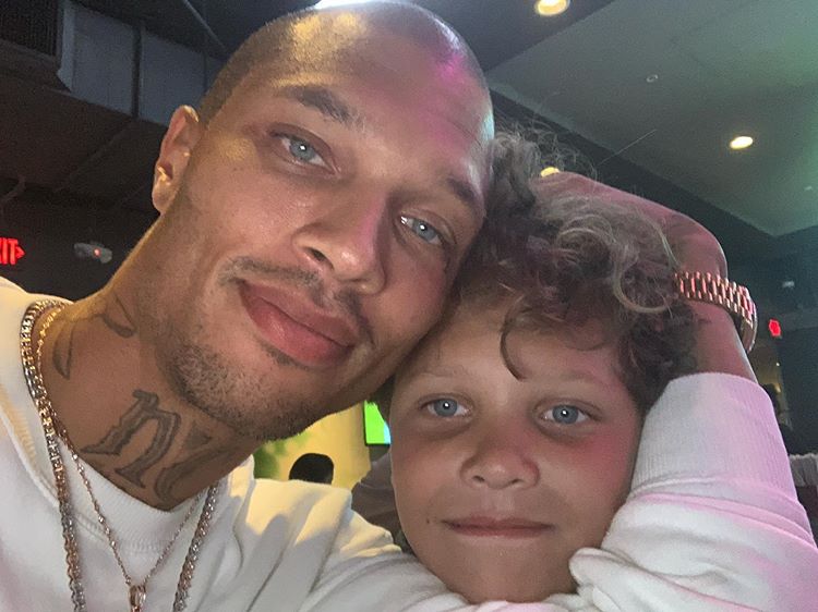 Jeremy Meeks and his son