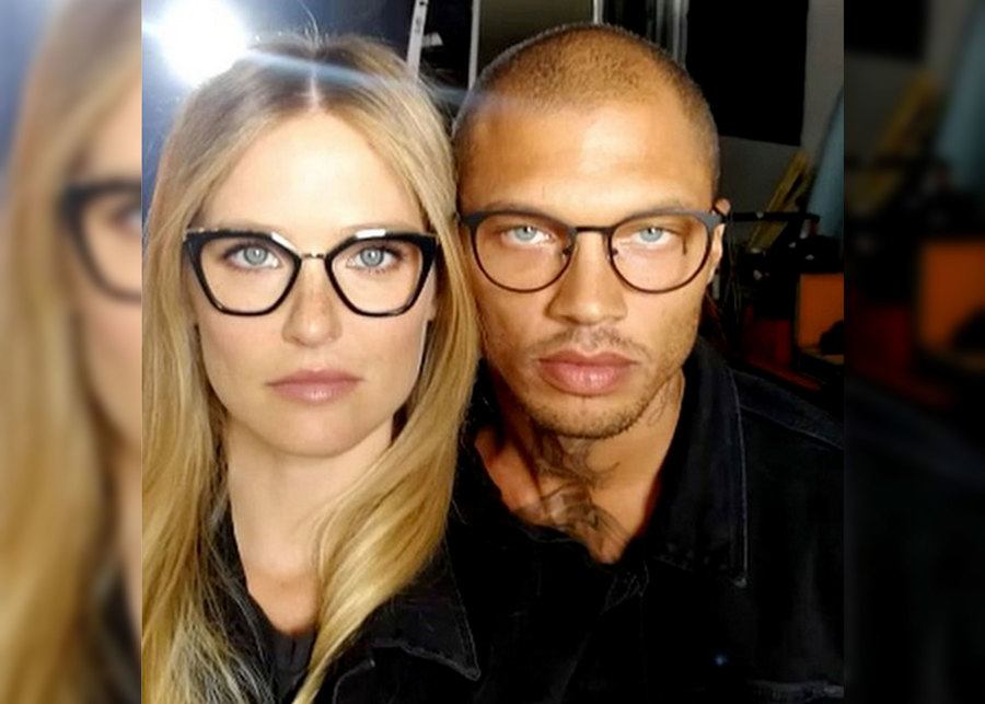 Jeremy Meeks and Ba Refaeli wearing glasses