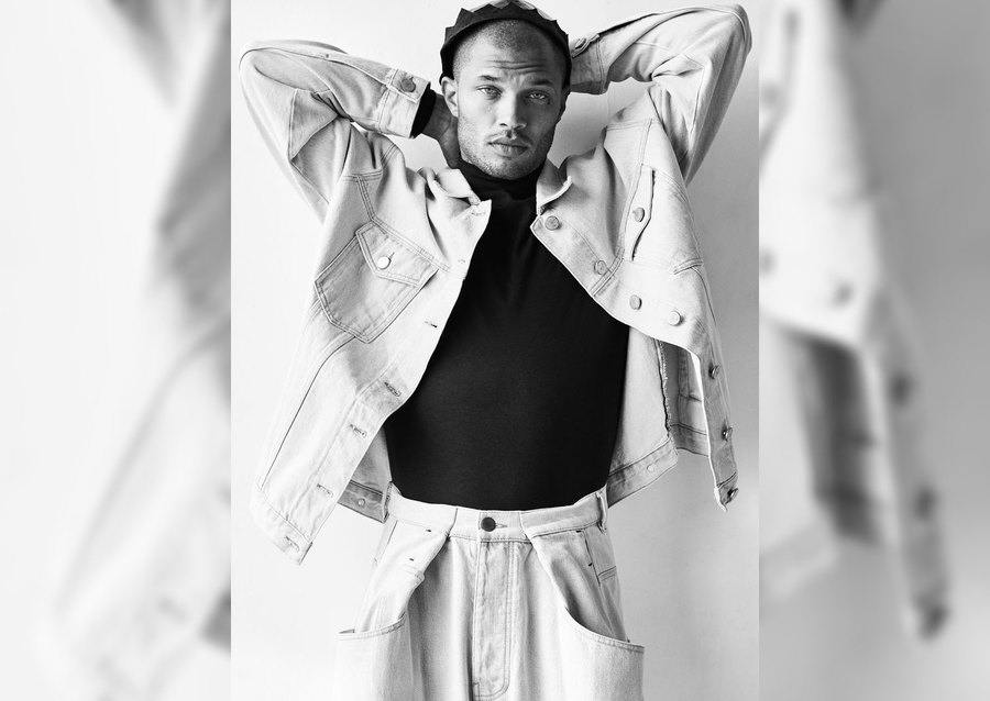 Jeremy Meeks modeling in denim