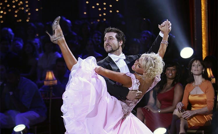Joey Fatone and Kym Johnson dancing on the show