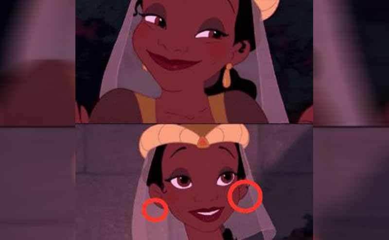 The princess with and without earrings
