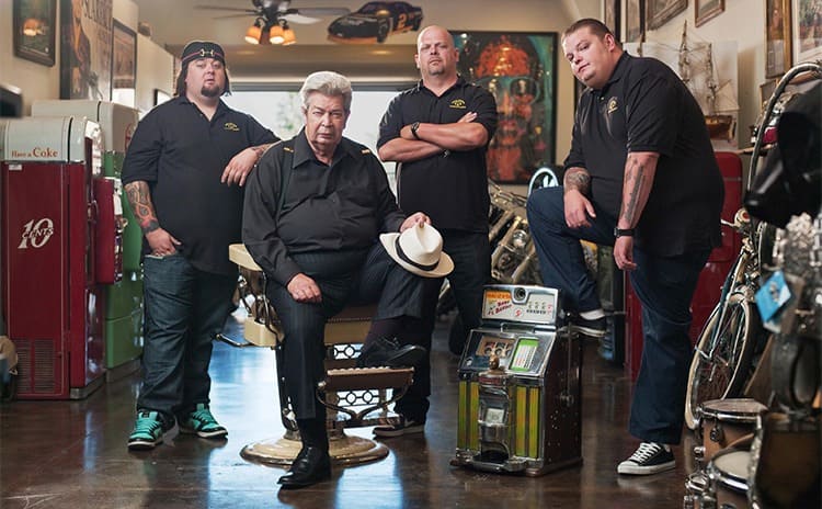 Chumlee, Richard, Rick, and Corey Harrison.