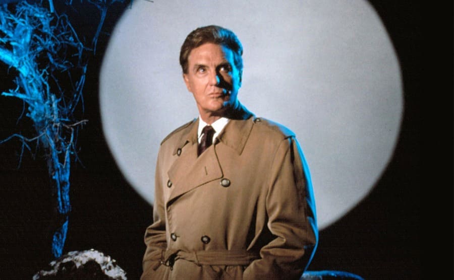 Robert Stack hosting Unsolved Mysteries