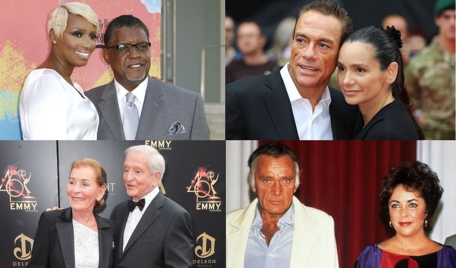 NeNe Leakes and Gregg Leakes / Jean-Claude Van Damme and Gladys Portugues / Judy Sheindlin and Jerry Sheindlin / Elizabeth Taylor and Richard Burton