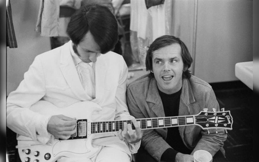 Nesmith and Nicholson backstage in Salt Lake City, Utah