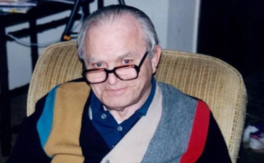 Alice’s father sitting in an old chair