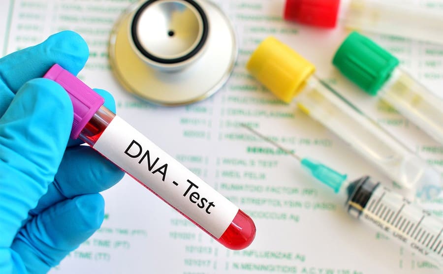 A blood sample for DNA testing