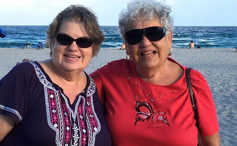 Alice with Phylis Pullman on the beach