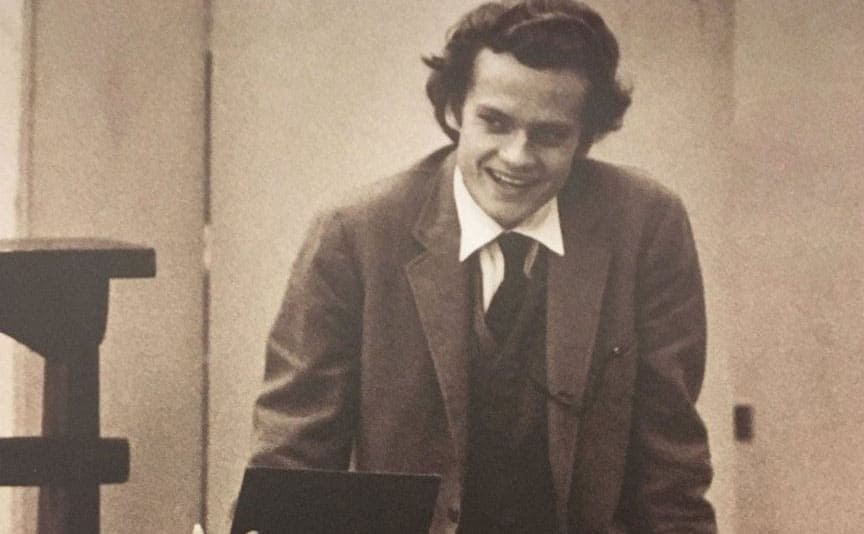 Kelsey Grammar sitting on a desk in high school