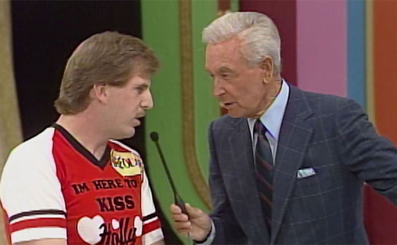 Ted giving a guess to Bob Barker on the Price is Right