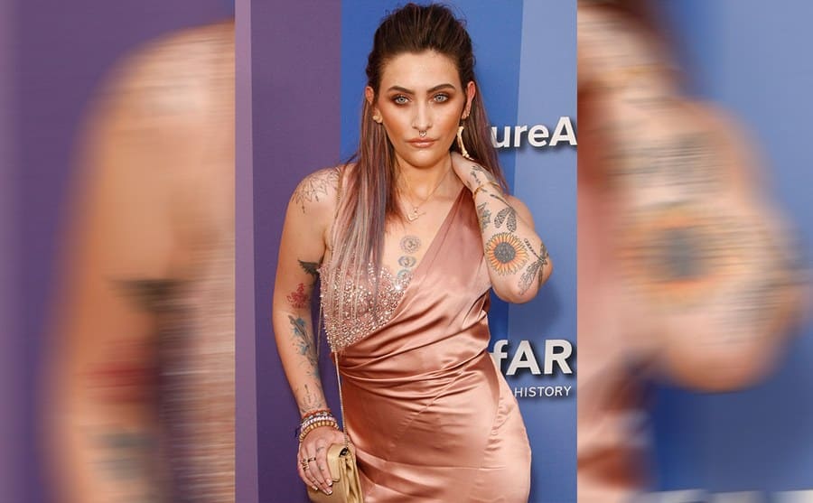 Paris Jackson in a pink dress on the red carpet