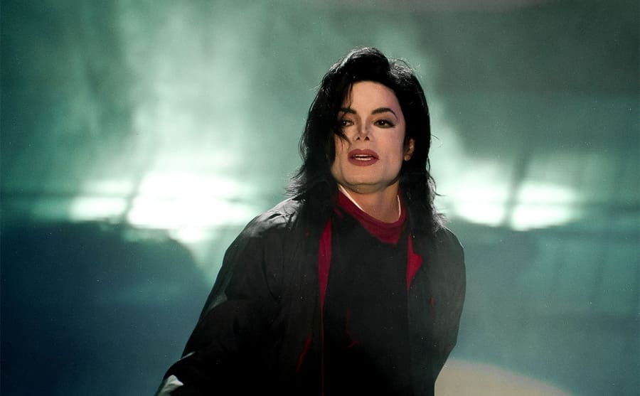 Michael Jackson on stage in 1996