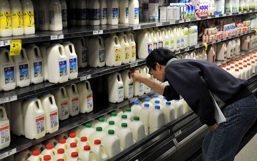 Milk Section at Aldi's