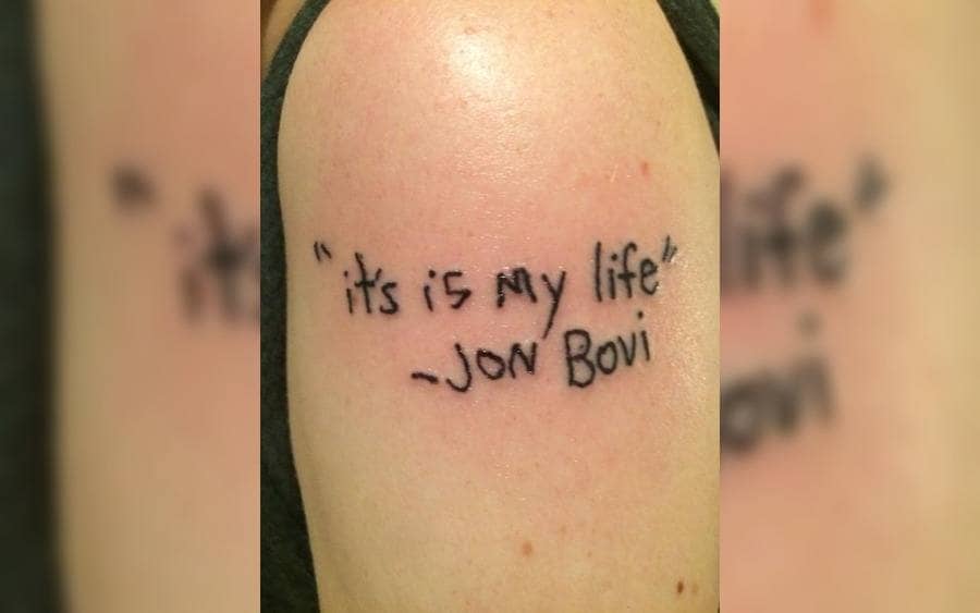 A tattoo that reads 
