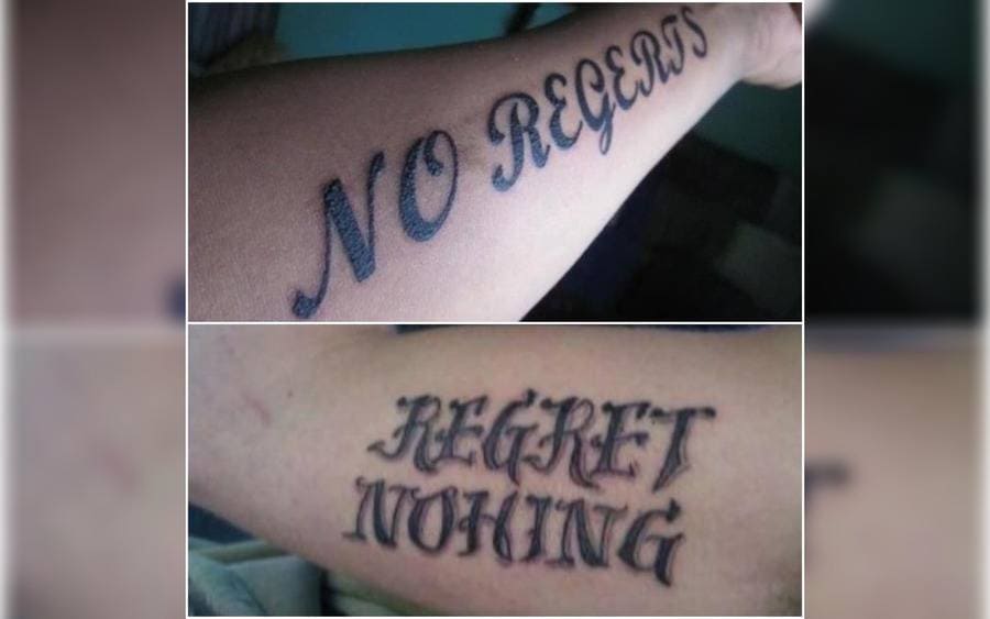 A tattoo that reads 