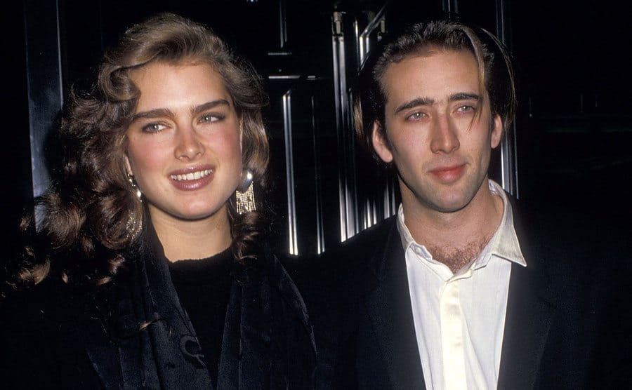 Brooke Shields and Nicolas Cage on the red carpet in 1987