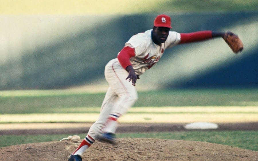 Bob Gibson Pitching Ball