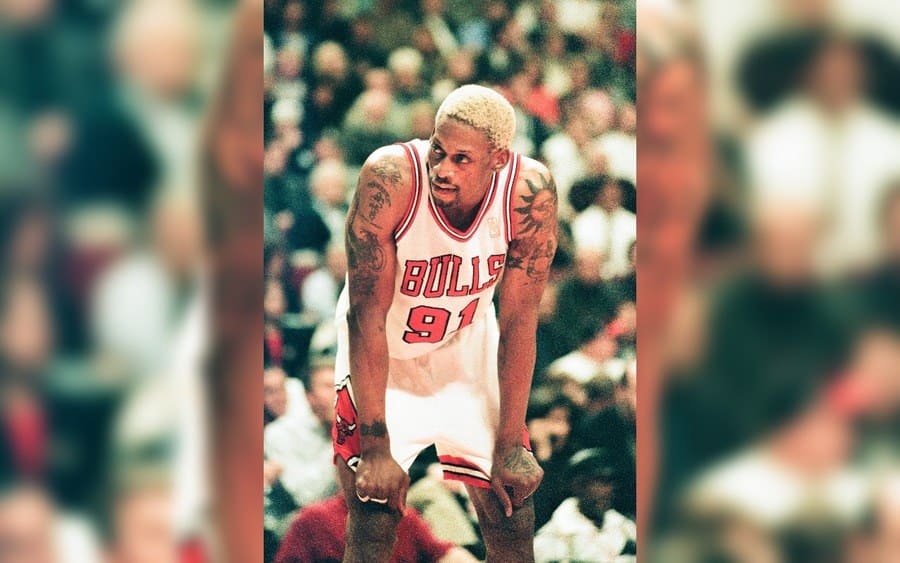 Dennis Rodman of the Chicago Bulls