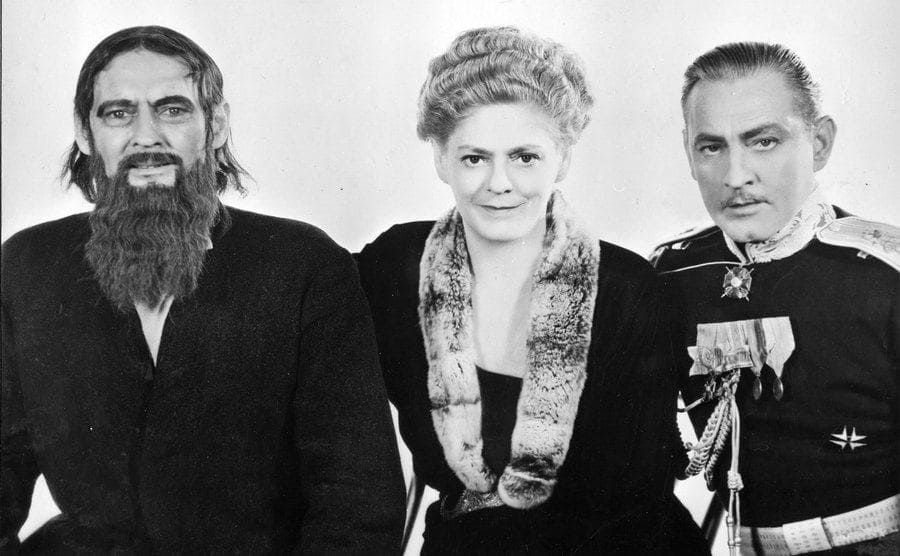 Lionel, Ethel, and John Barrymore in character for the film Rasputin and the Empress