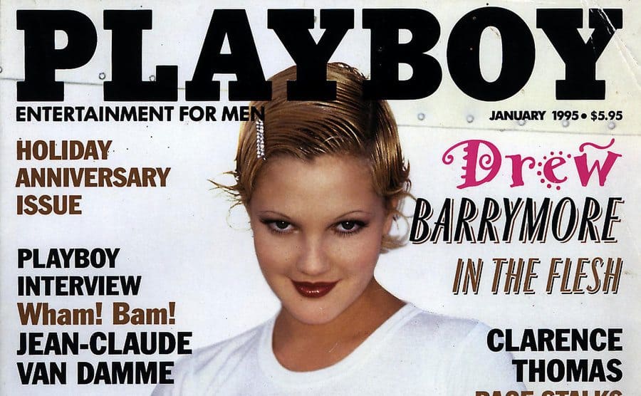 Drew Barrymore on the cover of Playboy magazine January 1995