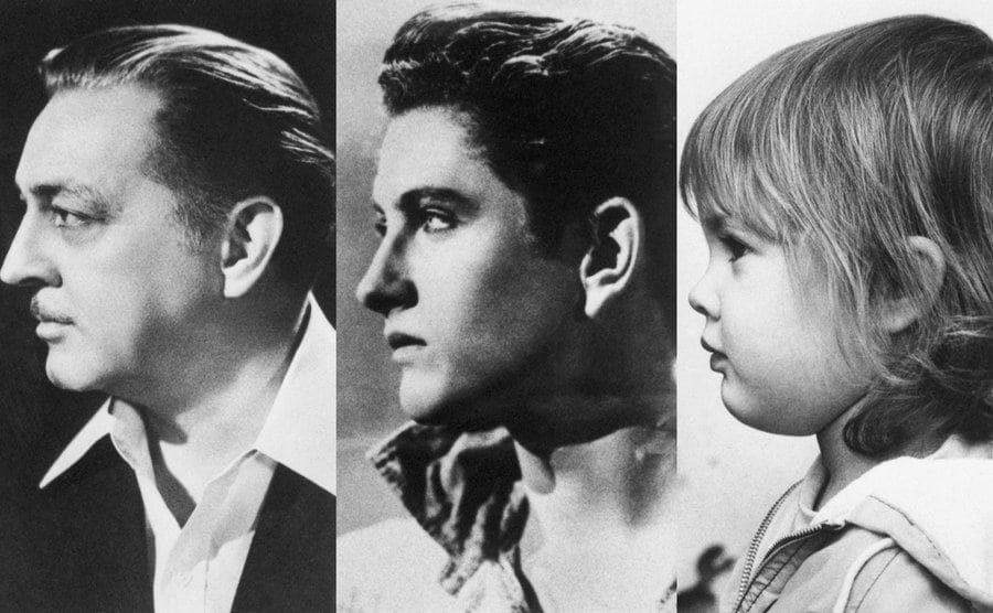 Portraits of John Barrymore, his son John Drew Barrymore, and his daughter Drew Barrymore