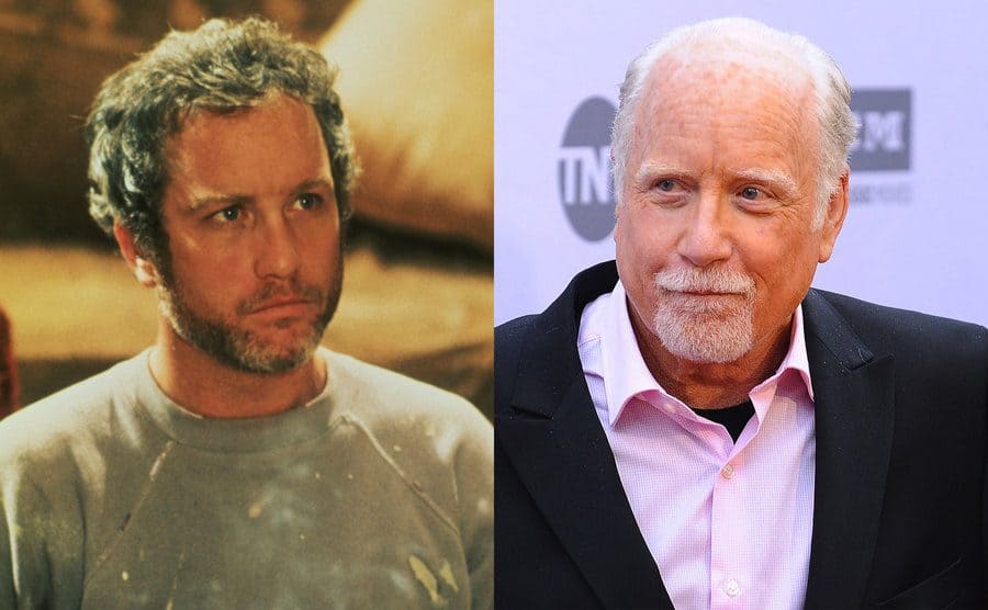 Richard Dreyfuss in a dirty sweater in a film from the '70s / Richard Dreyfuss on the red carpet in 2016